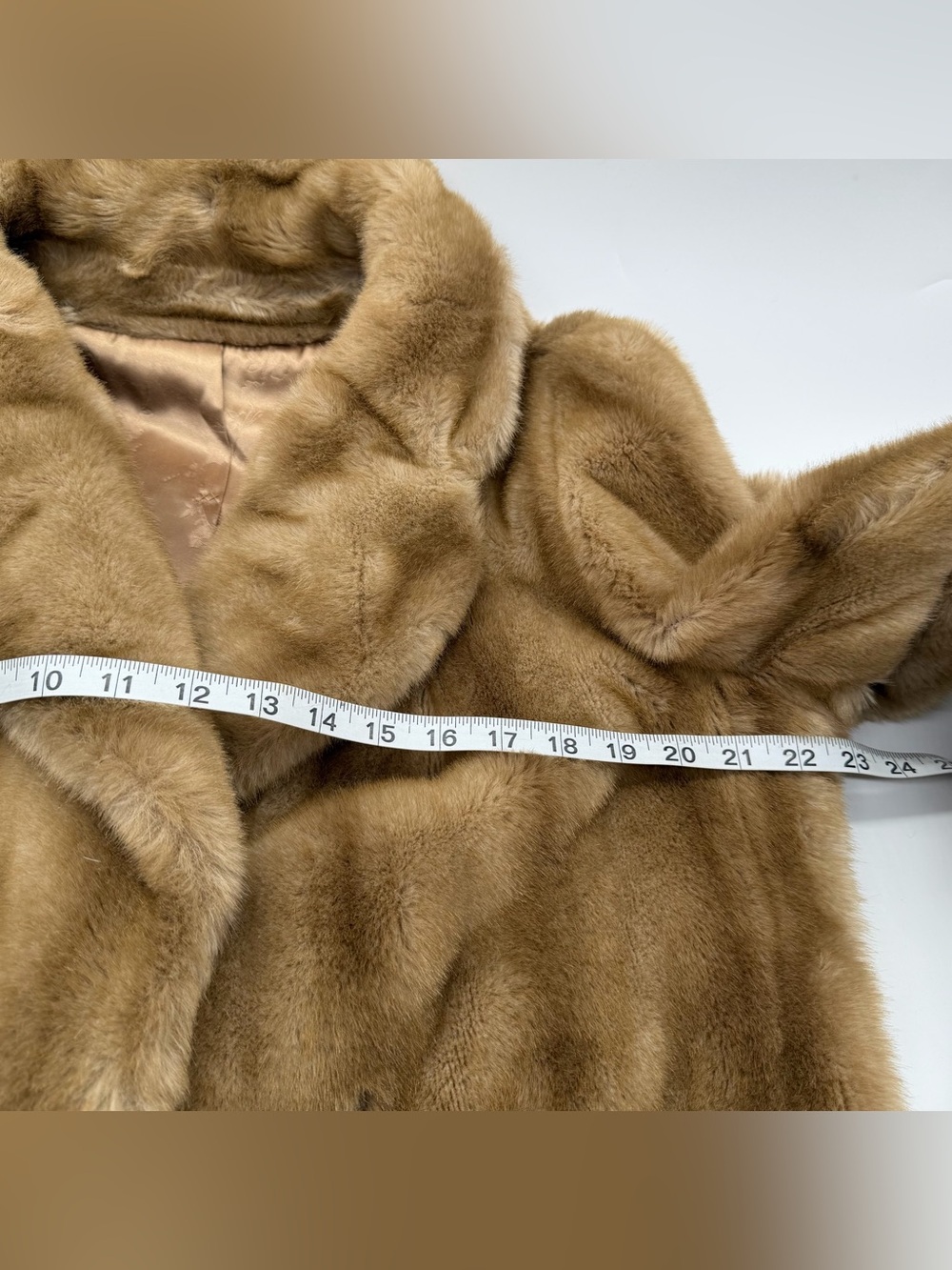 Vintage Grandella Faux Fur Luxurious Teddy Coat Jacket Lined Tan Brown Size 14 - Picture 6 of 8